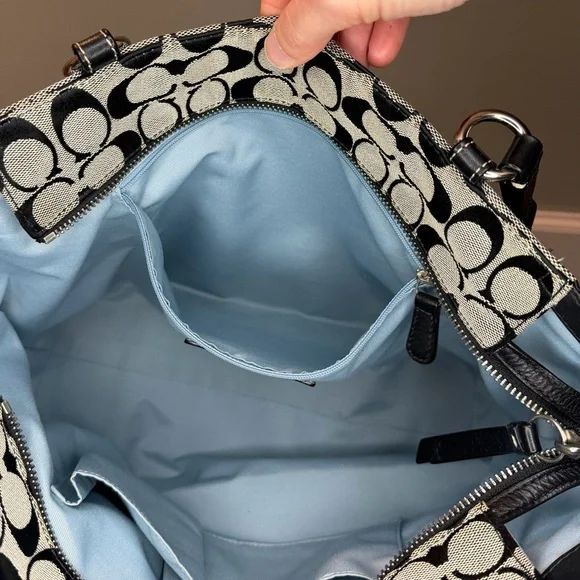 Coach Signature Black and Gray Tote - Picture 10 of 16